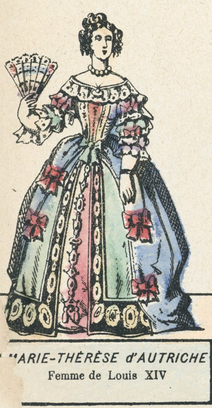 Marie-Therese av Österrike, Ludvig XIV:s hustru (färgad gravyr) av French School