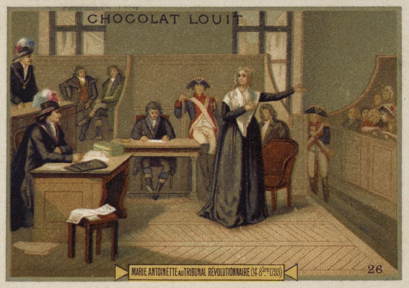 Marie Antoinette inför revolutionsdomstolen, franska revolutionen, 14 oktober 1793 av French School