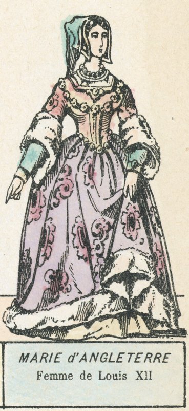 Maria av England, Ludvig XII:s hustru (färgad gravyr) av French School