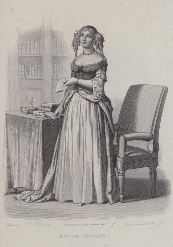 Marie de Rabutin-Chantal, markis de Sevigne, fransk författare (gravyr) av French School