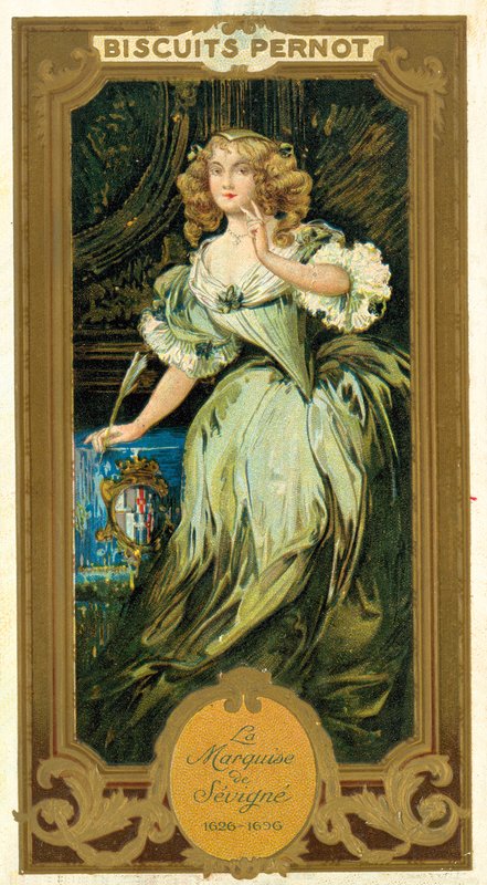 Marquise de Sevigne, fransk författare (chromolitho) av French School