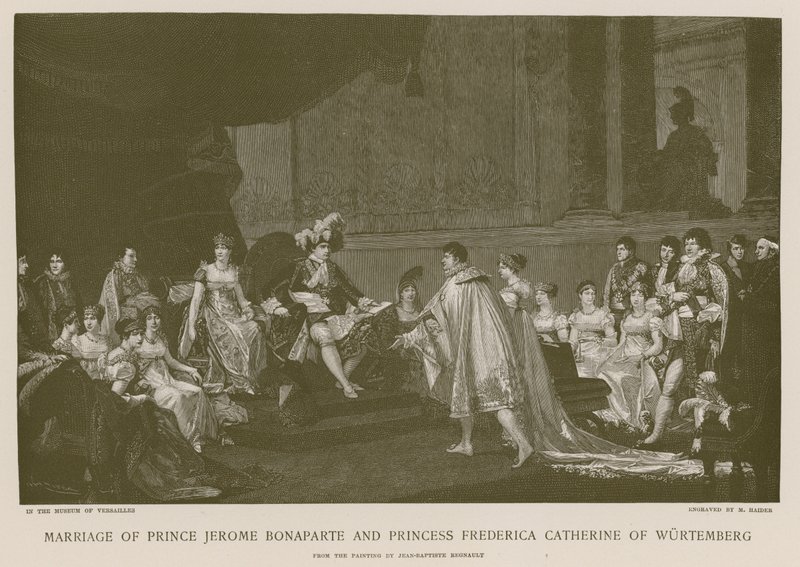 Giftermål mellan Prins Jerome Bonaparte och prinsessan Frederica Catherine av Würtemberg av French School