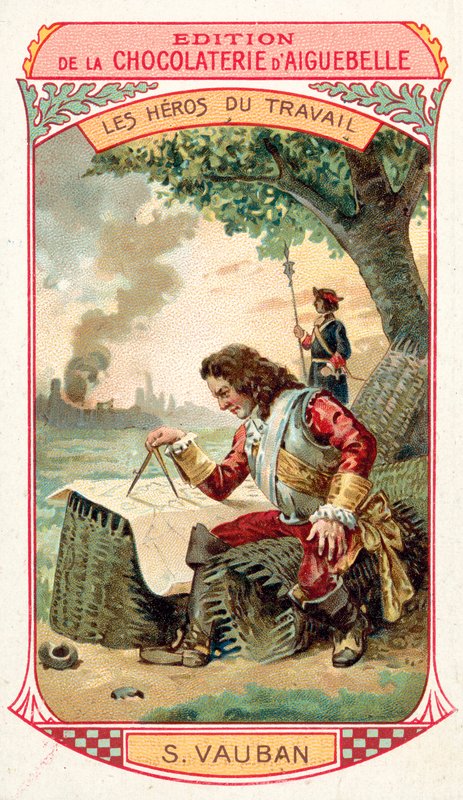 Marskalk Vauban, fransk militäringenjör (chromolitho) av French School
