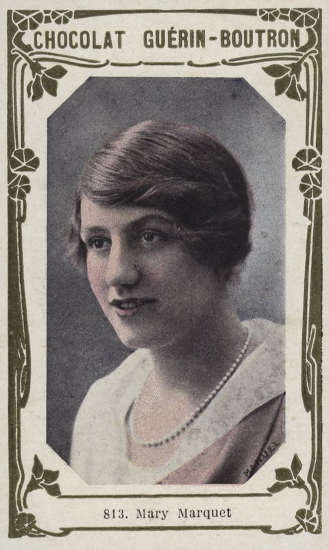 Mary Marquet (färgad bild) av French School