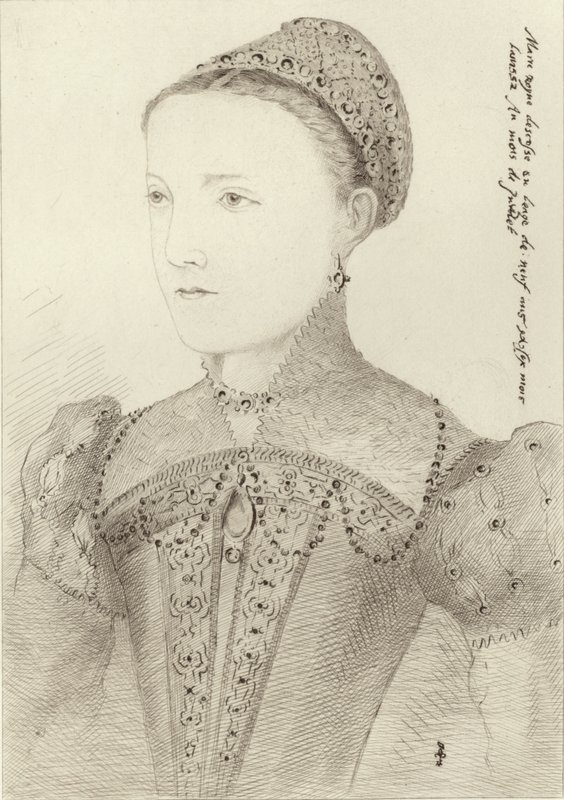 Mary Queen of Scots som ung kvinna av French School