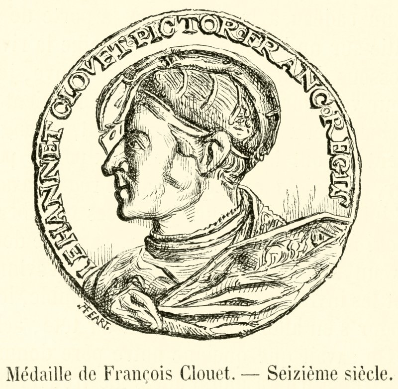 Medalj av Francois Clouet, sextonde århundradet (gravyr) av French School