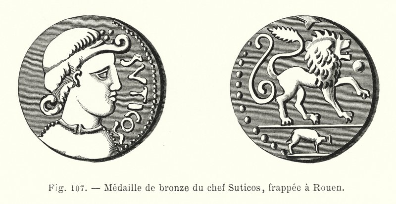 Bronsmedalj av Chief Suticos, präglad i Rouen (gravyr) av French School