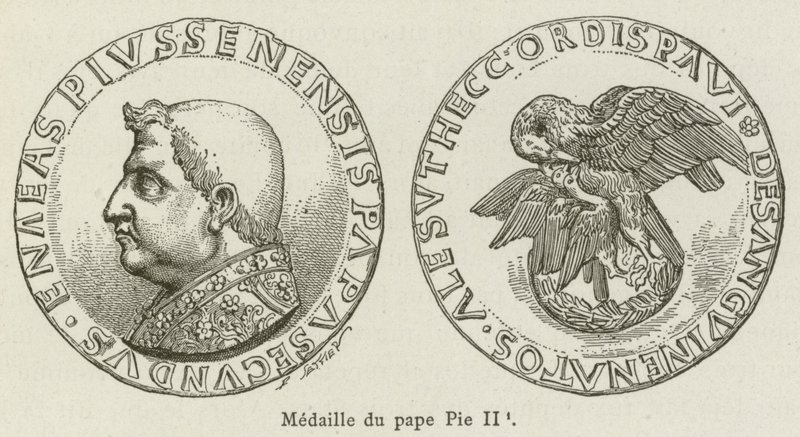 Medalj av påven Pius II (gravyr) av French School