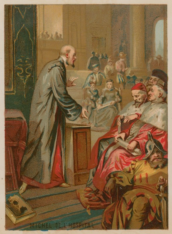 Michel de lHopital talar till generalständerna av French School