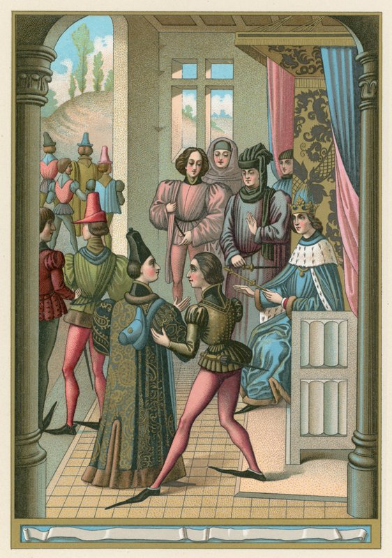 Medeltidsdräkt av French School