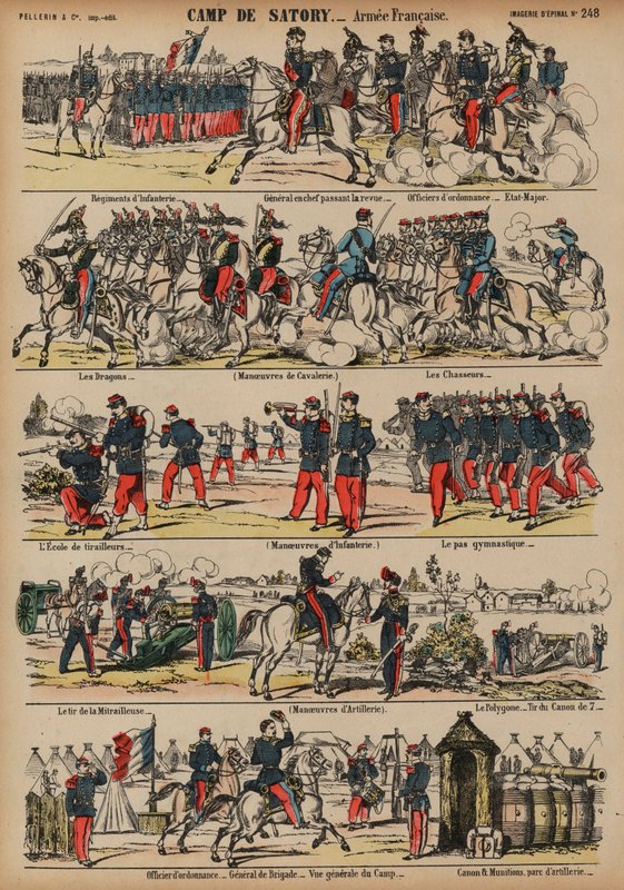 Franska arméns militärläger i Satory, Frankrike av French School