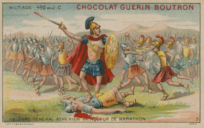 Miltiades, atensk general och segrare i slaget vid Marathon, 490 f.Kr av French School