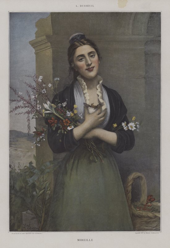 Mireille (färg litho) av French School