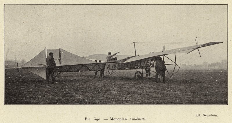 Monoplan Antoinette (gravyr) av French School