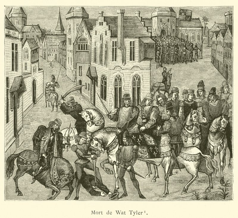Mort de Wat Tyler (gravyr) av French School