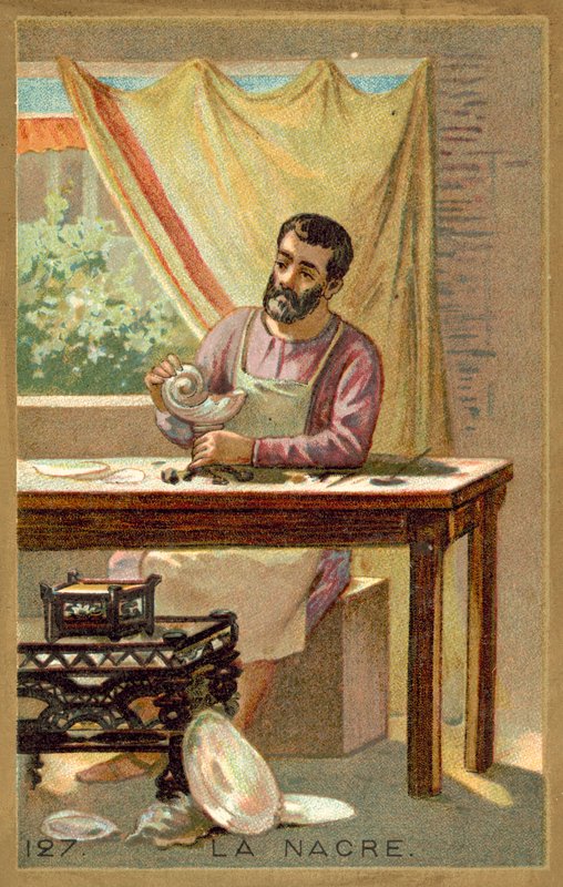 Pärlemor (chromolitho) av French School