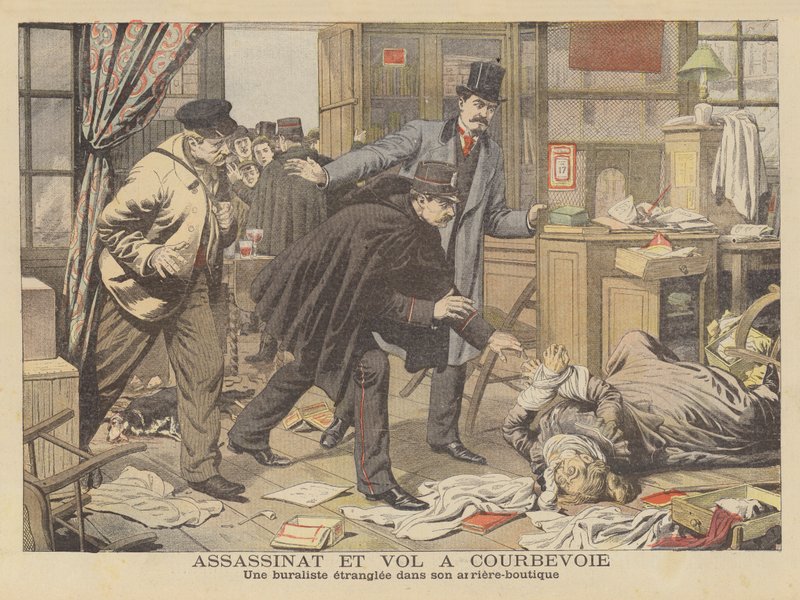 Mord och rån i Courbevoie, Paris av French School