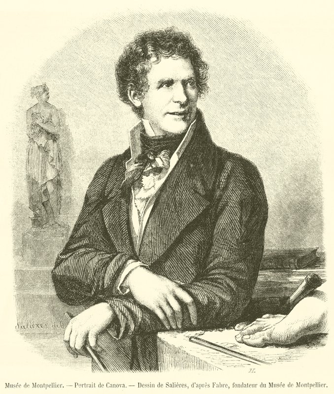 Montpellier Museum, Porträtt av Canova (gravyr) av French School
