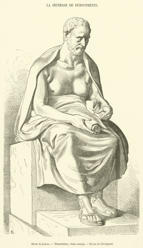 Musée du Louvren, Demosthenes, staty antik (gravyr) av French School