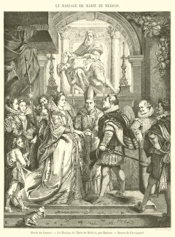 Louvren, Marie de Medicis bröllop (gravyr) av French School