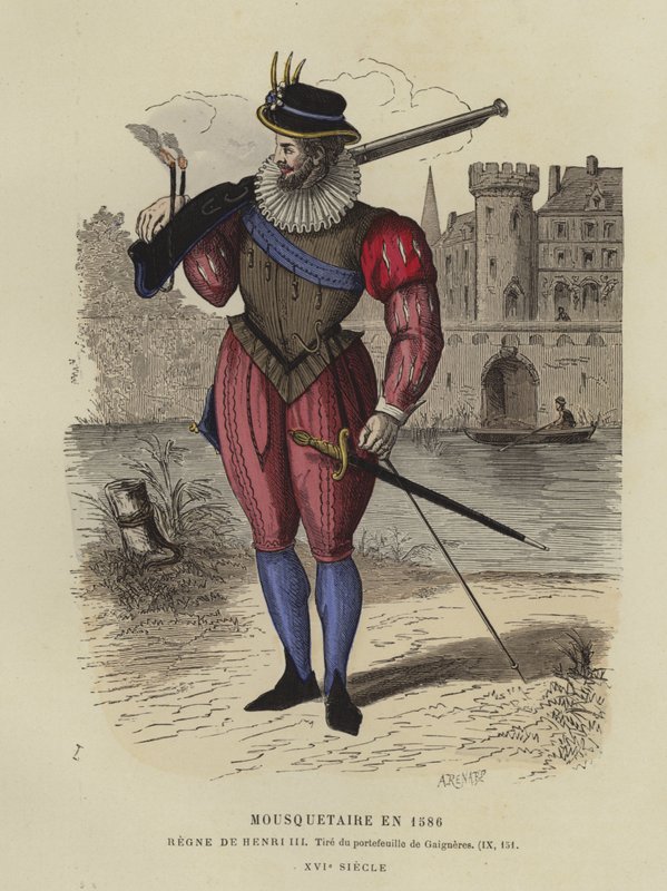 Musketör under Henrik III av Frankrikes regeringstid, 1586 av French School