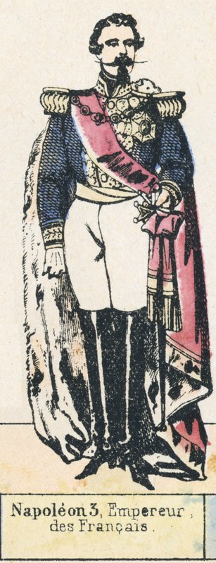 Napoleon 3, kejsare, av fransmännen (färgad gravyr) av French School