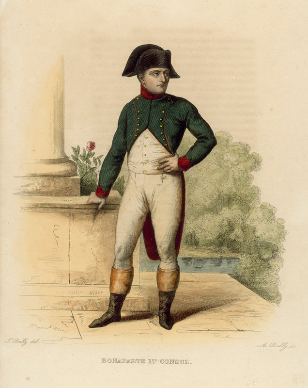 Napoleon Bonaparte (färgad gravyr) av French School