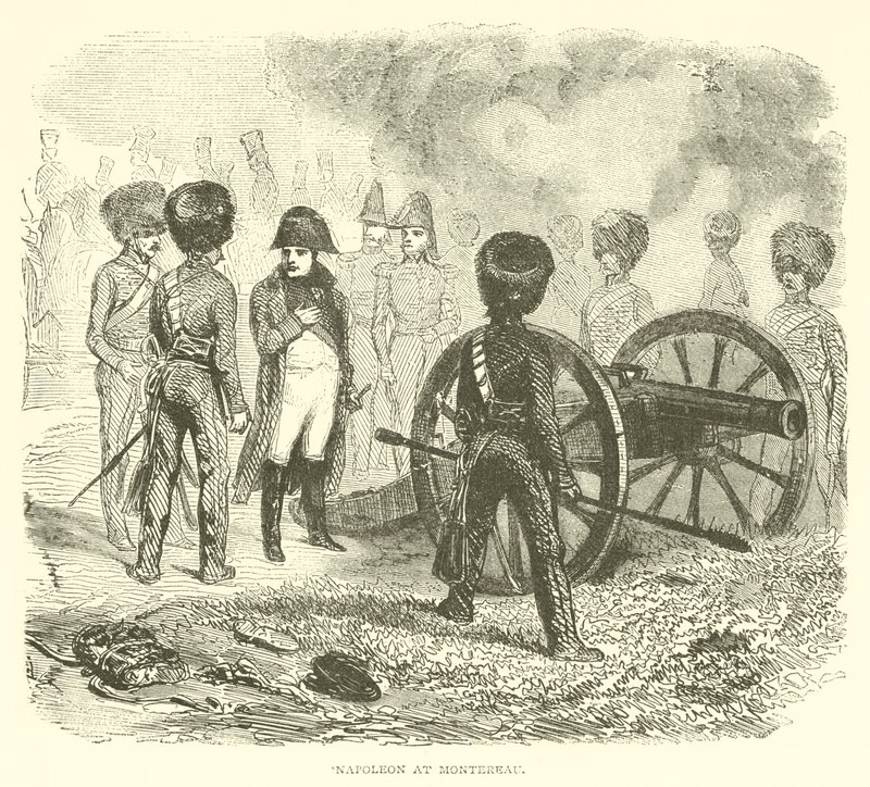 Napoleon i Montereau (gravyr) av French School