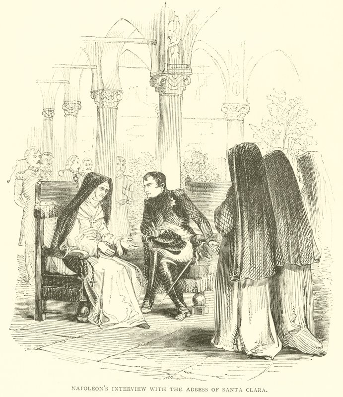 Napoleons intervju med abbedissan av Santa Clara (gravyr) av French School