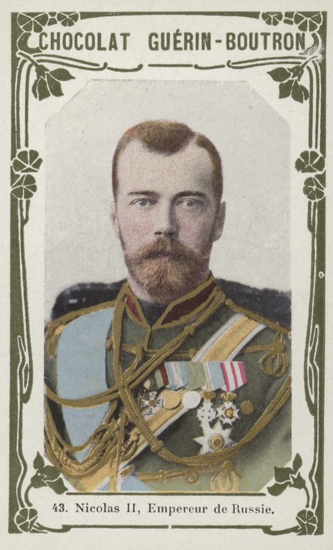 Nikolaus II, Rysslands kejsare (färgad bild) av French School