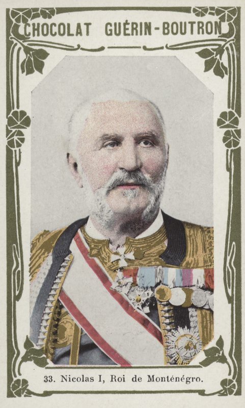 Nicolas I, Roi de Montenegro (färgat foto) av French School
