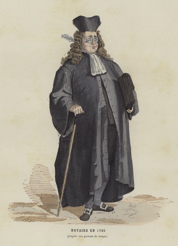 Notarie, 1725 av French School