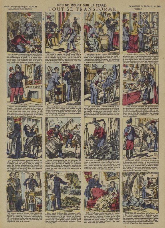 Ingenting på jorden dör. Allt förvandlas (färg litho) av French School