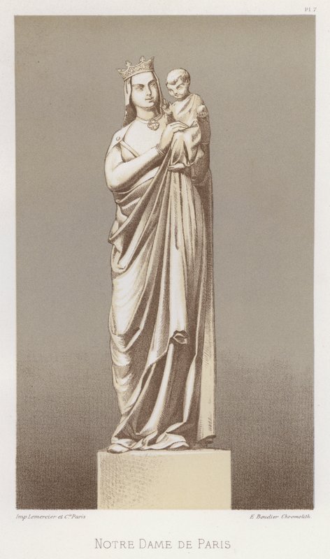 Notre Dame de Paris (färg litho) av French School