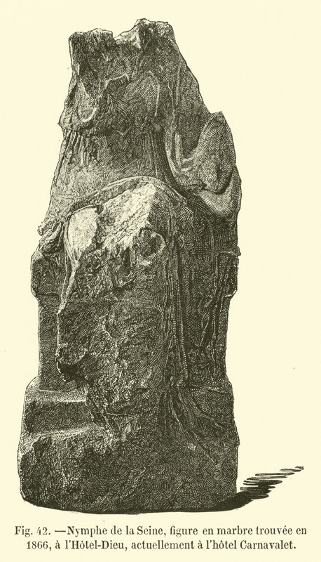 Seinenymf, marmorfigur som hittades 1866, på Hotel-Dieu, för närvarande på Hotel Carnavalet av French School