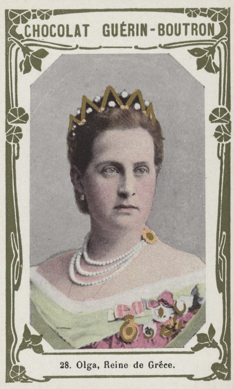 Olga, Greklands drottning (färgad bild) av French School