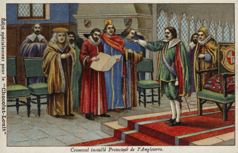 Oliver Cromwell utnämnde Lord Protector of the Commonwealth, 1653 av French School