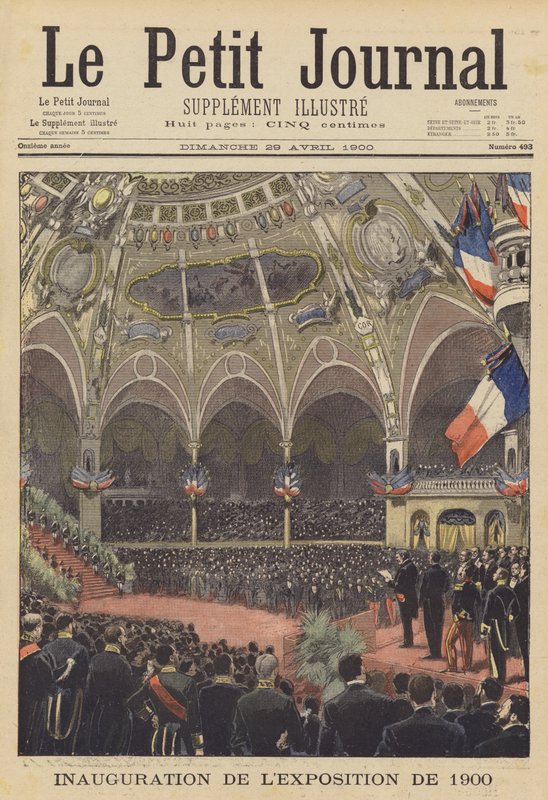 Invigning av Exposition Universelle 1900 i Paris (färg litho) av French School