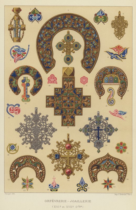 Silversmide-smycken (1500- och 1600-talen) (chromolitho) av French School