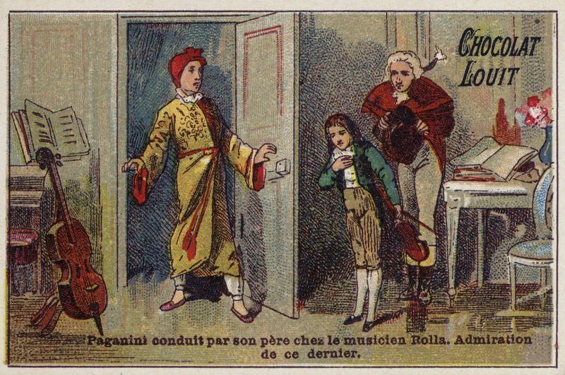 Paganini togs av sin far för att träffa musikern Alessandro Rolla av French School