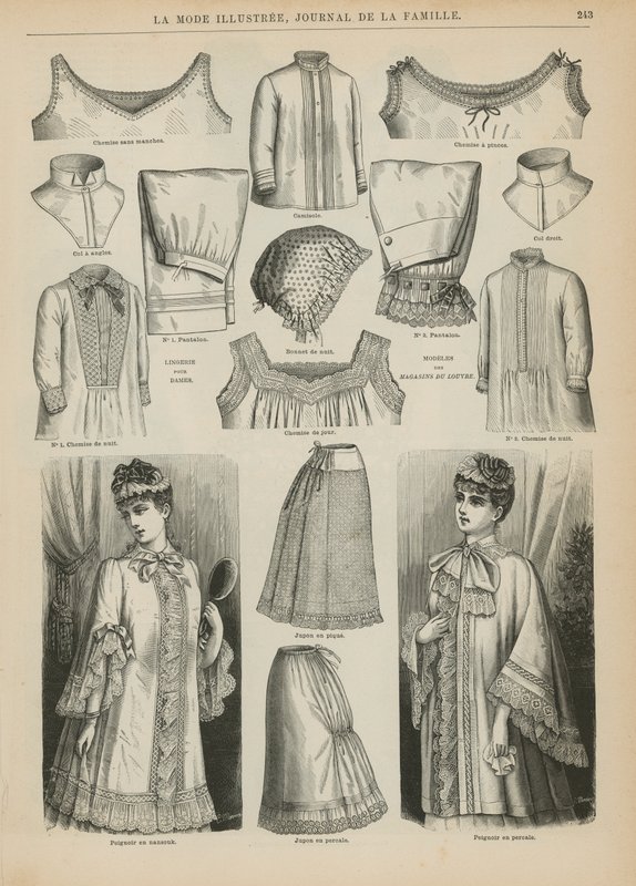 Sida från La Mode Illustree, 1885 av French School