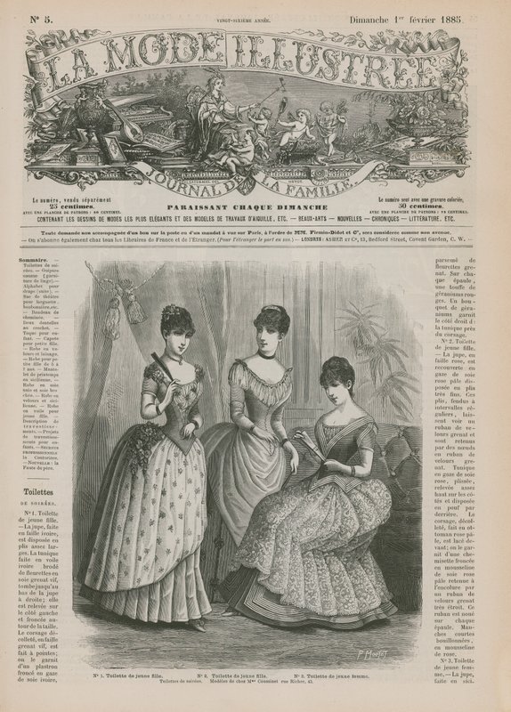 Sida från La Mode Illustree, 1885 av French School