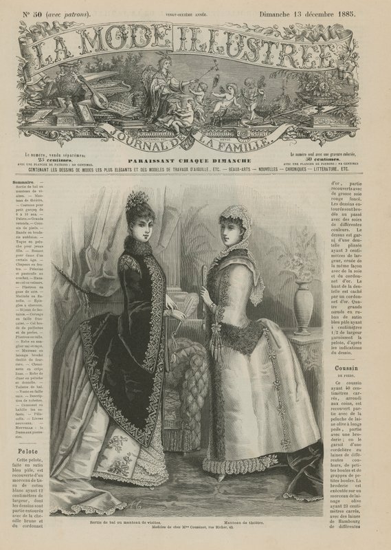 Sida från La Mode Illustree, 1885 av French School