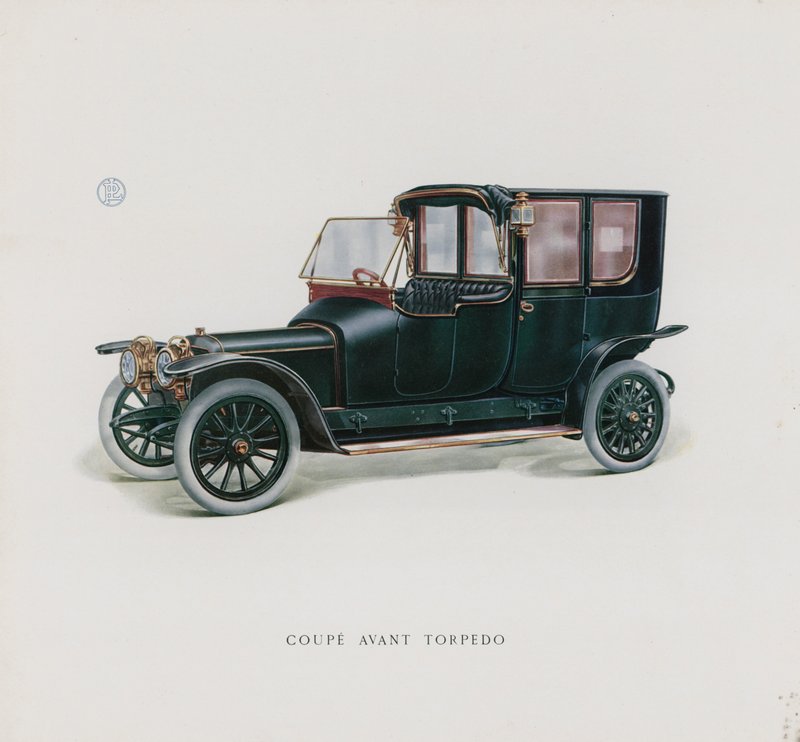 Sida från Panhard & Levassors katalog (färg litho) av French School