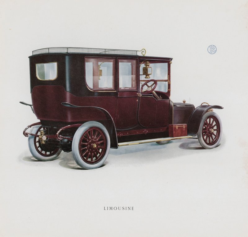 Sida från Panhard & Levassors katalog (färg litho) av French School