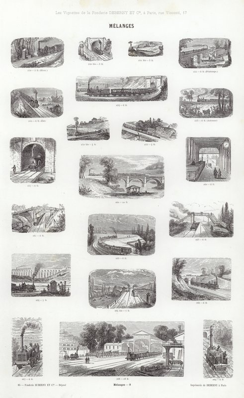 Sida från typografiska vinjetter (gravyr) av French School