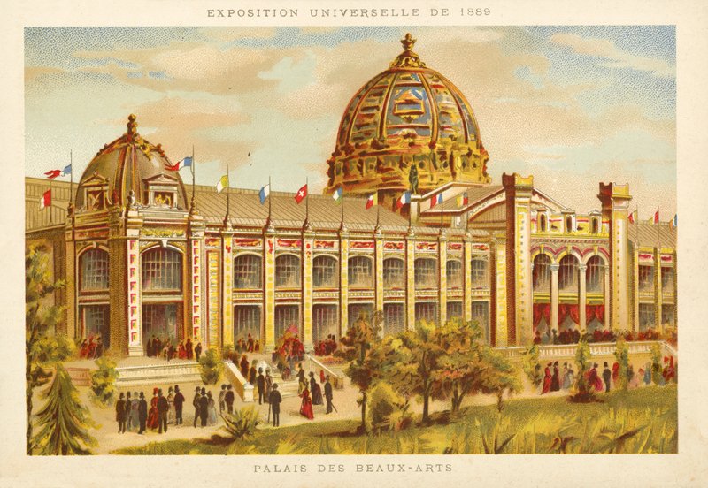 Palace of Fine Arts, världsutställningen 1889, Paris av French School