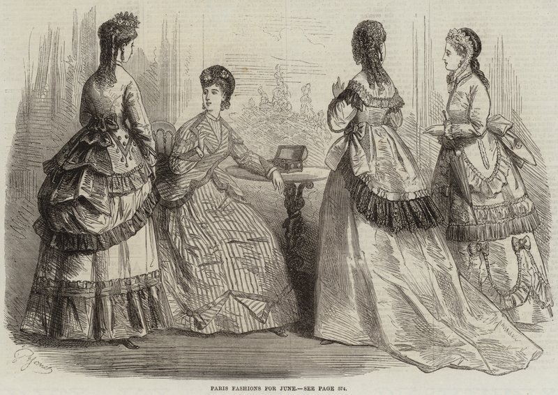 Paris Fashions för juni (gravyr) av French School