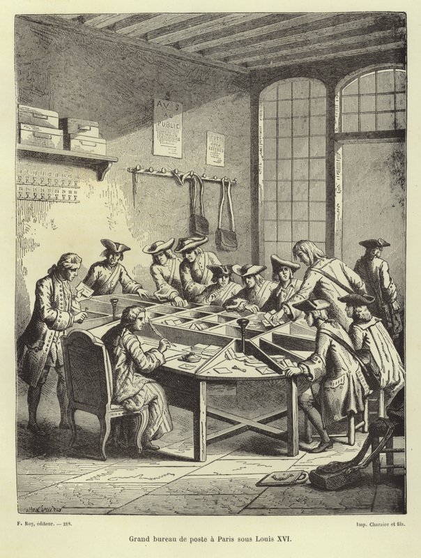 Paris postkontor under Ludvig XVI av French School