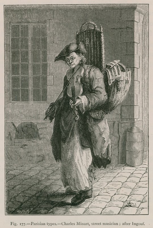Parisian Types, Charles Minart, Street Musician; efter Ingouf av French School